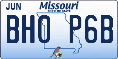 MO license plate BH0P6B