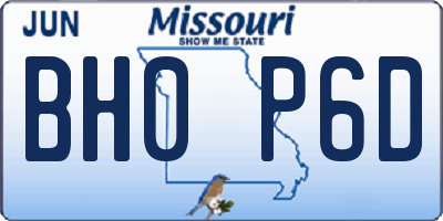 MO license plate BH0P6D