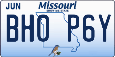 MO license plate BH0P6Y