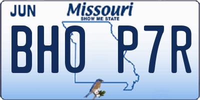 MO license plate BH0P7R