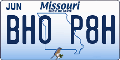 MO license plate BH0P8H