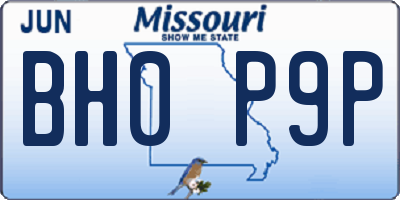 MO license plate BH0P9P