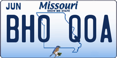 MO license plate BH0Q0A