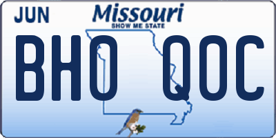 MO license plate BH0Q0C
