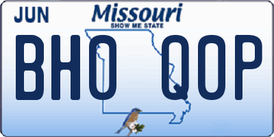 MO license plate BH0Q0P