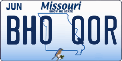 MO license plate BH0Q0R