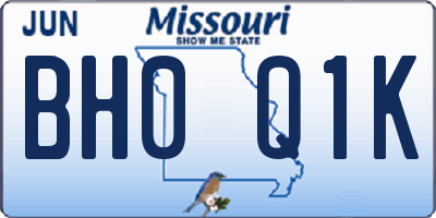 MO license plate BH0Q1K