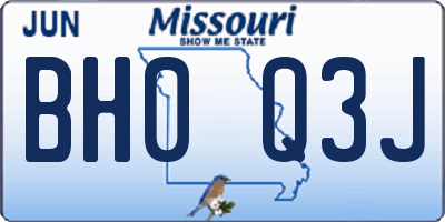 MO license plate BH0Q3J