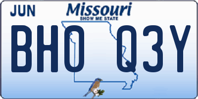 MO license plate BH0Q3Y
