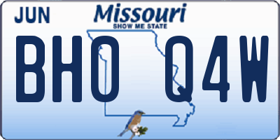 MO license plate BH0Q4W