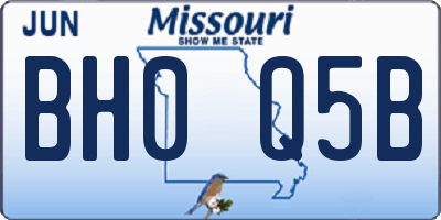 MO license plate BH0Q5B