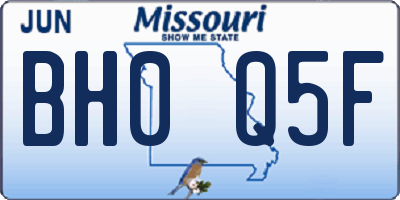 MO license plate BH0Q5F