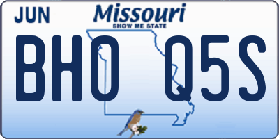 MO license plate BH0Q5S