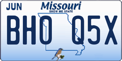 MO license plate BH0Q5X