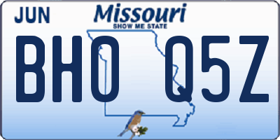MO license plate BH0Q5Z