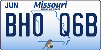 MO license plate BH0Q6B