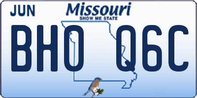 MO license plate BH0Q6C