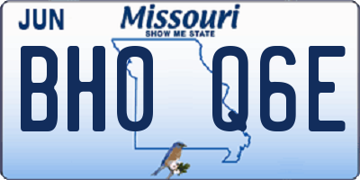 MO license plate BH0Q6E