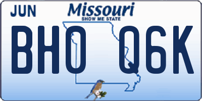MO license plate BH0Q6K