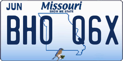 MO license plate BH0Q6X