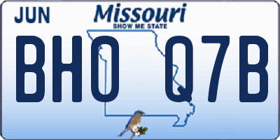 MO license plate BH0Q7B