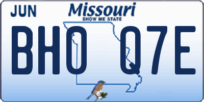 MO license plate BH0Q7E