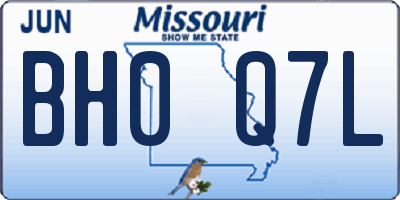 MO license plate BH0Q7L