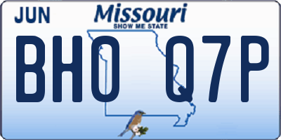 MO license plate BH0Q7P
