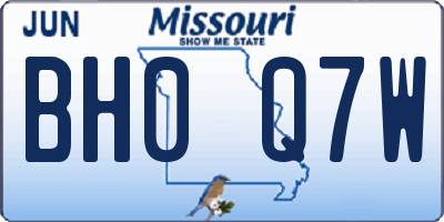 MO license plate BH0Q7W