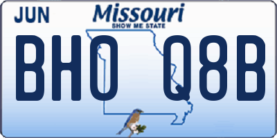 MO license plate BH0Q8B