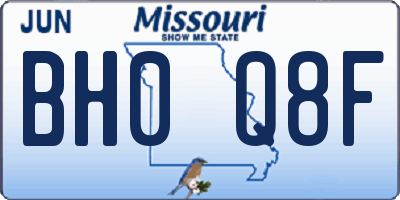 MO license plate BH0Q8F