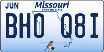 MO license plate BH0Q8I