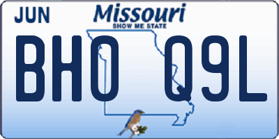 MO license plate BH0Q9L