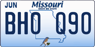 MO license plate BH0Q9O