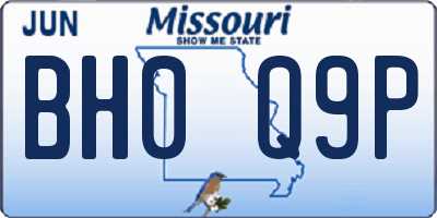 MO license plate BH0Q9P