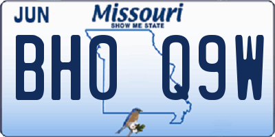MO license plate BH0Q9W