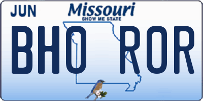 MO license plate BH0R0R