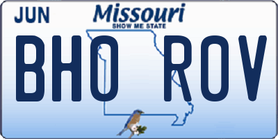 MO license plate BH0R0V