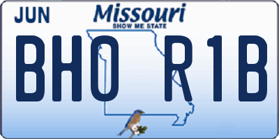 MO license plate BH0R1B