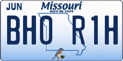 MO license plate BH0R1H