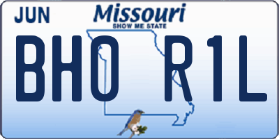 MO license plate BH0R1L