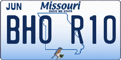 MO license plate BH0R1O