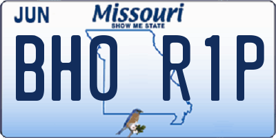 MO license plate BH0R1P
