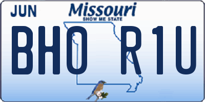 MO license plate BH0R1U