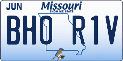 MO license plate BH0R1V