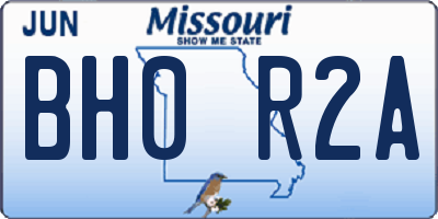 MO license plate BH0R2A