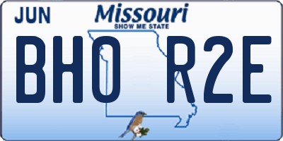 MO license plate BH0R2E