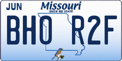 MO license plate BH0R2F