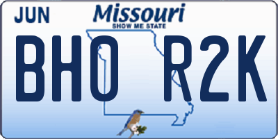 MO license plate BH0R2K