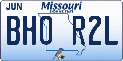 MO license plate BH0R2L